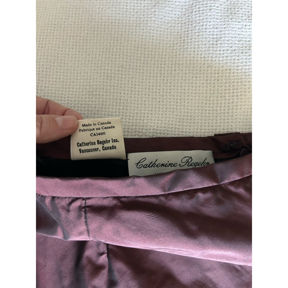 Catherine Regehr Silk Long Ball Gown Full Skirt Burgundy Size Medium - Picture 5 of 5